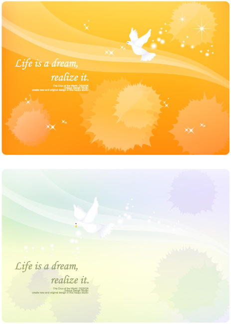 free vector Vector lines and dove dream material